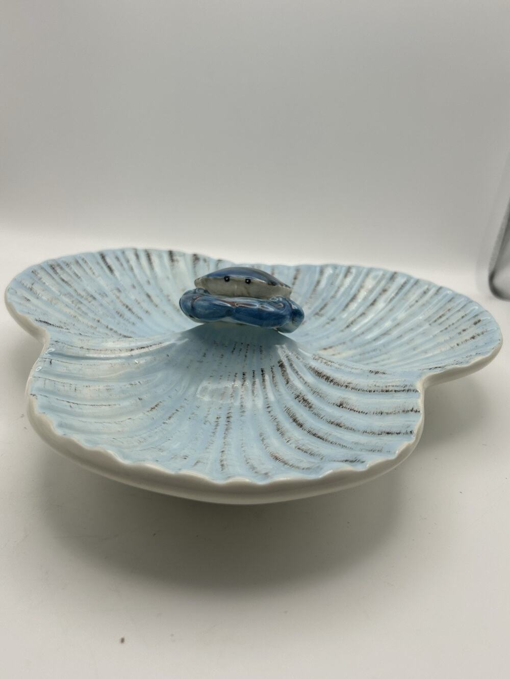 Certified International Divided Crab Platter. Nautical Or Beach Themed Dishware
